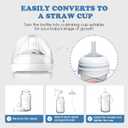 Sippy Cup Conversion Kit Compatible with Philips Avent Natural Baby Bottles, Soft Straw top and Weighted Ball Sippy Cup Transition Kit with Handles, 8m+ Pack of 3