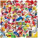 2 x 50pcs Cartoon Mario Stickers for Kids, Vinyl Waterproof Super Mario Bros Decal for Water Bottle Laptop Toy Sticker for DIY Decorate Bumper Phone Hard Hat Kids Teens Gifts