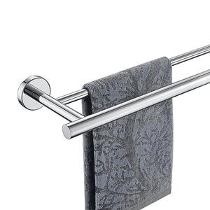 JQK Chrome Towel Bar, 24 Inch 304 Stainless Steel Thicken 0.8mm Double Bath Towel Rack for Bathroom, Towel Holder Polished Chrome Wall Mount, Total Length 27.16 Inch, TB100L24-CH