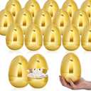 16 PCS Jumbo Gold Plastic Easter Eggs, 6 Inch Giant Metallic Golden Easter Eggs Fillable Large Empty Egg for Easter Hunt Basket Stuffers Fillers Classroom Prize Supplies