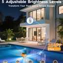 2Pcs Solar Pool Lights for Inground Pool, 22-Color 5-Mode with Backlit Display and Magnetic Charging, Underwater Thermometer Swimming Lighting, Submersible Pool Lights with Remote, Waterproof Design
