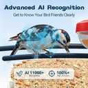 Smart Bird Feeder with Camera-AI Identify 11,000+ Species, 2K HD Auto Capture Birds Video & 64G TF Card, Solar-Powered Wireless Outdoor Design, Birdhouse with Built-in Two-Way Microphone