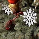 Christmas Sequin Tree Skirt, White Soft Thick with Silver Snowflakes Decorations for 4FT 7FT 8FT 12FT Xmas Tree - Holiday Party Decor