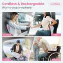 Heated Pillow for Lumbar Support, Rechargeable Heating Back Pillow for Office Chair, 3 Heat Settings, Improve Sitting Posture, Back Pain Relief, with Washable Cover, 11.8 x 11.8