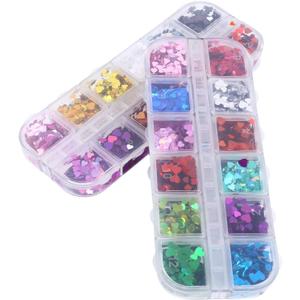 1 Boxes Nail Art Heart-Shaped Sequins Nail Glitter Paillette Glitter Nail Sticker Holographic Nail Glitter Nail Decorations Manicure Glitter Sequin Set PVC