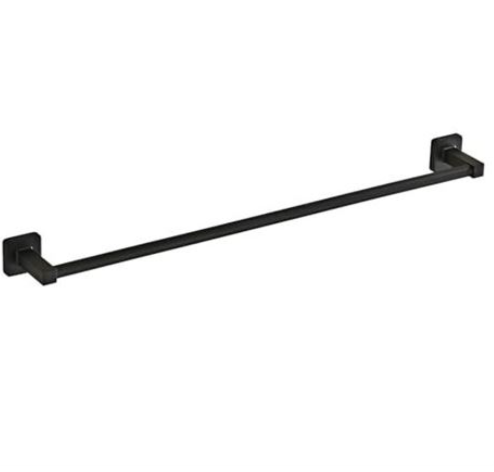 KUUBTH Bathroom Towel Bar, Bath Accessories Thicken Stainless Steel Shower Towel Rack for Bathroom, Towel Holder Wall Mounted (Matte Black, 24 Inch)