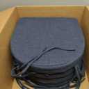 Chair Cushions for Dining Chairs with Ties and Removable Cover, Dining Kitchen Chair Pads with Non-Slip Bottom, High-Resilience Indoor Seat Cushions, 16'' x 16'' x 2'', Set of 4, Navy