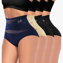 Women's High Waisted Underwear Postpartum Stretch Full Coverage Breathable Briefs 4 Packs Panties
Size M