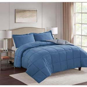 HIG 3pc Dark Olive King Size Comforter Set - All Season Reversible Down Alternative Comforter with Two Shams - Quilted Duvet Insert with Corner Tabs - Box Stitched Blanket - Breathable, Soft, Fluffy