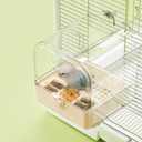 Hanging Bird Bath for Cage with Bowls & Mesh Bottom - 3-in-1 Multifunction Bird Bath/Bowl/House, Bird Shower for Lovebirds, Finches, Parakeets, Budgies, and Other Small to Medium Birds - White