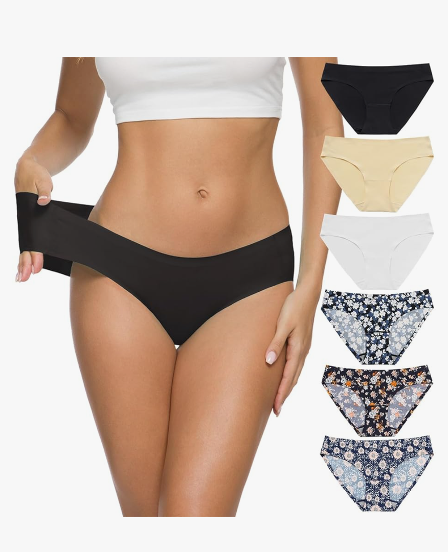 ALTHEANRAY Women’s Seamless Hipster Underwear No Show Panties Soft Stretch Bikini Underwears Multi-Pack L