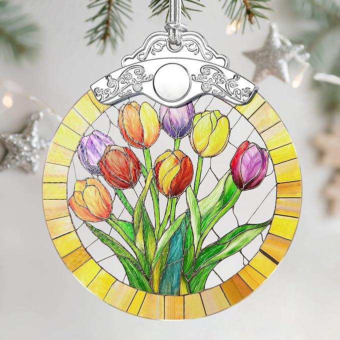 Christmas Ornaments: Stained Glass Ornament, Christmas Tree Ornament, Hanging Ornaments for Home Decor & Xmas Tree Decorations – Exquisite Holiday Decor, Gifts & Holiday Present - Tulips