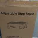 CHIKILLA Adjustable Step Stool for High Beds and Cars, 650lb Heavy Duty Bed Step for Elderly, Non-Slip Mobility Platform for Bathtub, Kitchen, SUV, 4 Height Levels 3.4-5.4" Portable Stair Assist, Gray