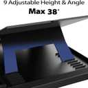 Laptop Lap Desk with Cushion - 9 Adjustable Angles, Fits Up to 15.6 inch Laptops, Built-in Mouse Pad, Phone and Pen Slots. Portable Writing Board for Bed, Sofa, and Work Table