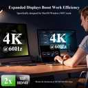Minthouz 4K HDMI Splitter for Dual Monitors, DisplayLink Certified Dual Monitor Splitter, USB 3.1 to HDMI Adapter for Windows 10/11 & MacBook M1/M2/M3/M4, Support for Dell/HP/Lenovo/Surface Laptops