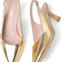 Mostrin Kitten Heels for Women Slingback Pointed Closed Toe Heels Women's Pumps Shoes for Wedding, Party, Commuting