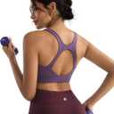 RUNNING GIRL High Impact Sports Bras for Women, High Support Running Strappy Women's Sports Bra with Sewn in Pads (L)