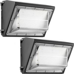 2PACK Dusk to Dawn 100W LED Wall Pack Light Fixture, 13000LM 400-600W HPS/HID Equivalent, 5000K Daylight Commerical/Industrial Outdoor Security Lighting, ETL for Parking Lot,Warehouse,Entrance