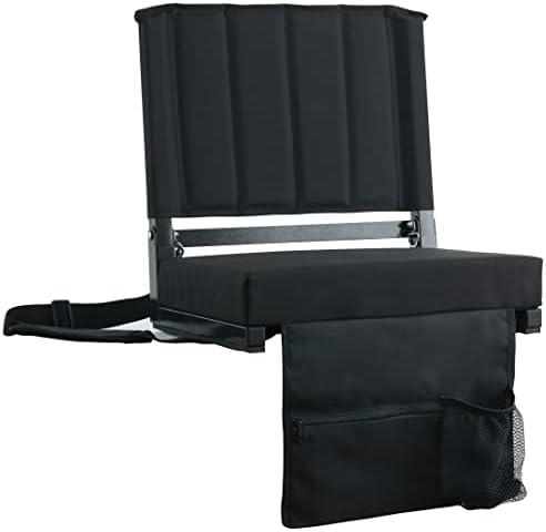 SPORT BEATS Stadium Seats with Back Support Bleacher Chairs with Back and Cushion Thick Padded Bleacher Seats Includes Shoulder Strap