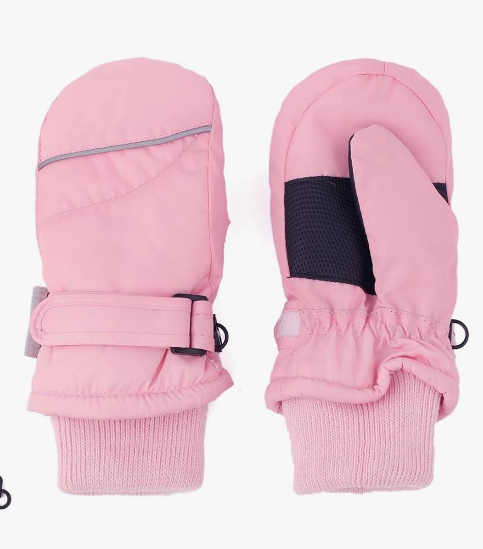 F Flammi Toddler Kids Snow Mittens with String Waterproof Ski Mittens Thinsulate Winter Gloves for Baby Girls Boys