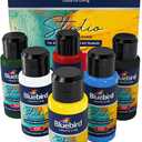BLUEBIRD Studio Acrylic Paints, Primary Colors, 6-Pack 3.4 Fl Oz each, Basic Acrylic Paint For DIY Crafts & Beginner Artists
