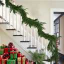 6 FT Christmas Garlands Norfolk Pine Garland Real Touch Artificial Greenery Garland for Table Mantle Fireplace Window Holiday Indoor Outdoor Decoration(2 Pcs)