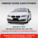 Mirror Caps for F10 - Durable Quality Carbon Fiber Look, Mirror Covers Compatible with F10 F11 F18 5-Series 2014-2018 - Upgrade Your Ride Now