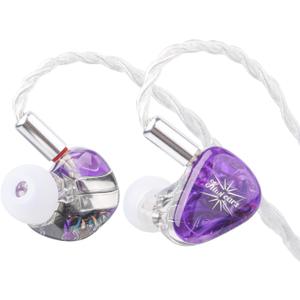 Linsoul Kiwi Ears Orchestra Lite Performance Custom 8BA in-Ear Monitor IEM with Detachable 4-core 7N Oxygen-Free Copper OFC Cable, Handcrafts Faceplate for Audiophile Studio Musician (Purple)