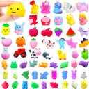 150 Pcs Mochi Squishy Toys Mini Stress Relief Toys Kawaii Squishies Party Favors,Classroom Prizes,Easter Eggs,Birthday Gift,Goodie Bag Stuffers