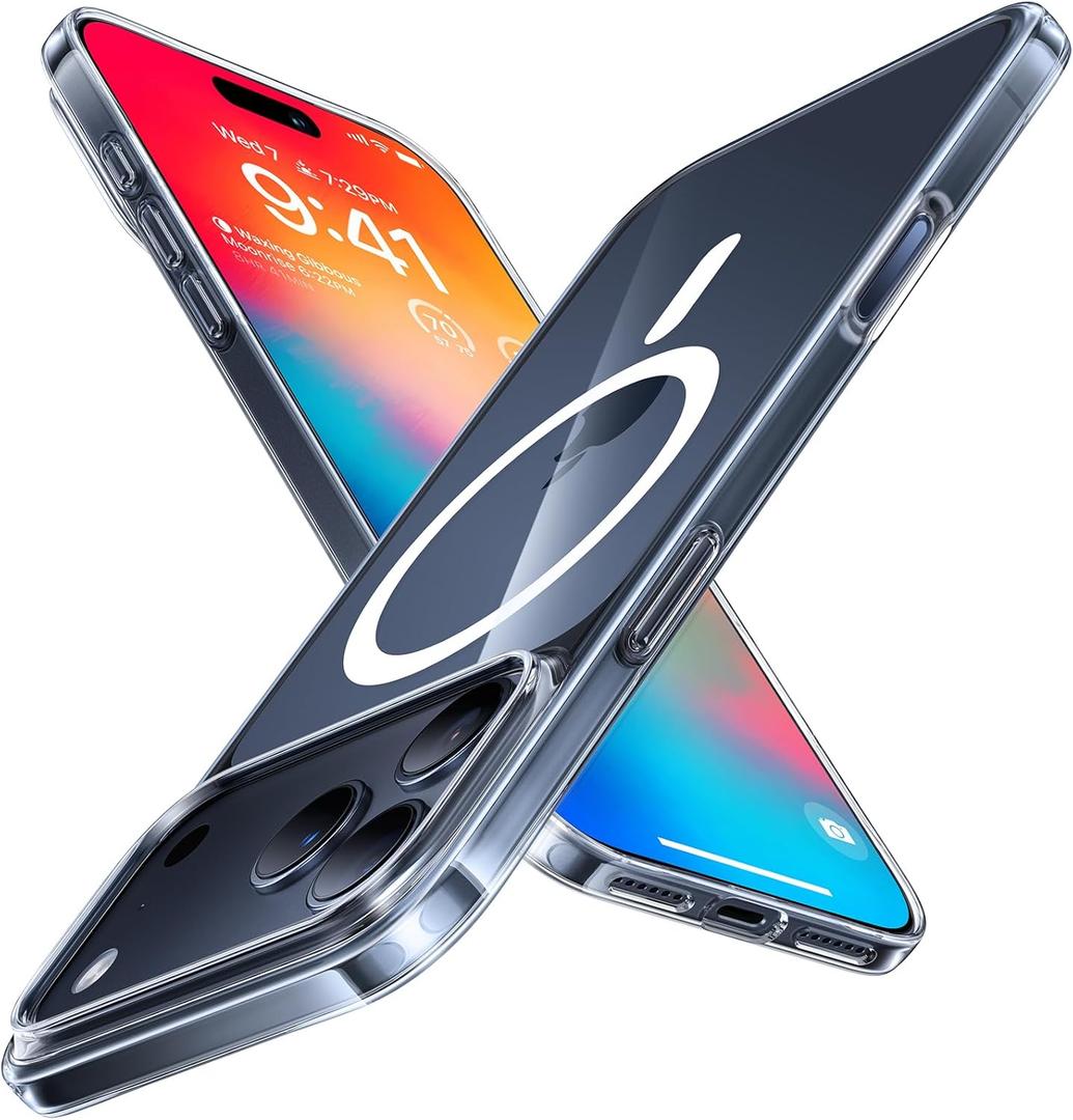 TORRAS Magnetic Slim Fit for iPhone 17 Pro Case 6.3 inch, Ultra-Thin, Compatible with MagSafe, Lightweight Matte Anti-Scratch Hard PC Cover Phone Case for iPhone 17 Pro OriginFit, Clear