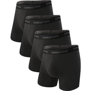 BAMBOO COOL Men's Ultra Breathable Underwear,No Riding Up Boxer Briefs with ComfortFlexible Waistband,Multipack. XL