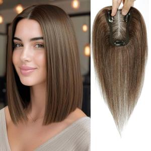Hair Toppers for Women with Thinning Hair Toppers for Women with Thinning Hair Toppers Hair Pieces for Women 10 Inch Hair Topper Hairline Topper for Women (Medium Auburn Brown)