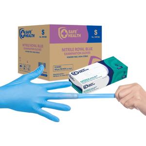 Safe Health Nitrile Exam Gloves – Small, Latex-Free, Powder-Free, Case of 1000, 3.5 mil Blue Disposable Gloves, Textured Fingertips – Medical Grade, Food, Cleaning, Tattoo Use