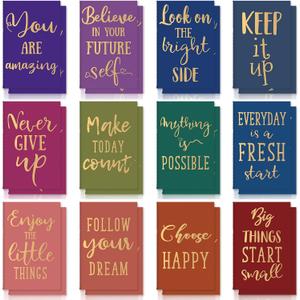 Zonon 24 Pcs Mini Notebooks Bulk for Party Favors Small Lined Notepads Bulk Pocket Notepad Mini Notebook Gift Colorful Small Journal Onboarding Gift for Teacher Office Coworker(Motivational Style)