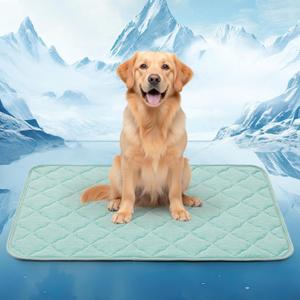 LOOBANI Dog Cooling Mat for Extra Large Dogs - 50" x 38" Dog Cooling Pad for Summer with Anti-Slip Bottom, Washable & Leakproof Cool Mat for Dogs, Cats, Indoor & Outdoor Use, Bed, Couch, and Crate (Green)