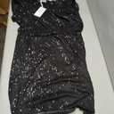 GRACE KARIN One Shoulder Sequin Sparkly Tops for Women Ruched Asymmetrical Glitter Tops Slimming Sparkle Party Shirts Black, XXL