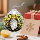 Gnome Ornament, Stained Glass Christmas Decorations, Christmas Ornaments for Tree, Holiday Ornament, Gifts for Gnome Lovers, Holiday Party Gifts, Gift Ideas & Xmas Gift