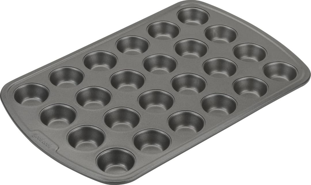 GoodCook Mini Nonstick Steel 24Cup Muffin and Cupcake Pan with 17/8-Inch BiteSize Cups, Gray