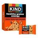 KIND Healthy Grains Energy Bars, Peanut Butter Dark Chocolate, Gluten Free, Healthy Snacks, 18g Whole Grains, 10 Count (Best By: 05/30/2026)