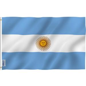 Anley Fly Breeze 3x5 Foot Argentina Flag - Vivid Color and Fade proof - Canvas Header and Double Stitched - Argentinian National Flags Polyester with Brass Grommets 3 X 5 Ft