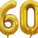 GOER Number 60 Balloons for 60th Birthday Party Decorations,42 Inch Jumbo Foil Helium Balloons for 60th Anniversary (Gold)