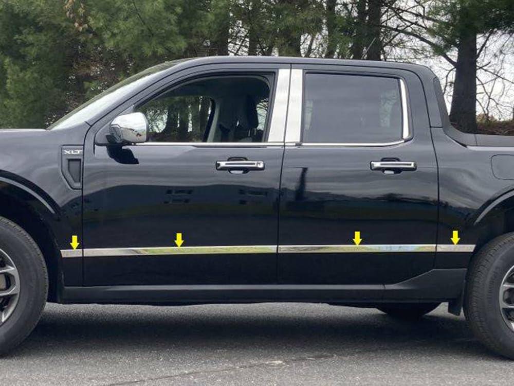 8pc Luxury FX Polished Body Molding Insert Trim Kit for Ford Maverick 2022-2025 Super Crew