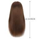 Mannequin Head with 100% Real Human Hair, Cosmetology Mannequin Doll Head for Styling Hairdresser Practice Training Head (Brown)