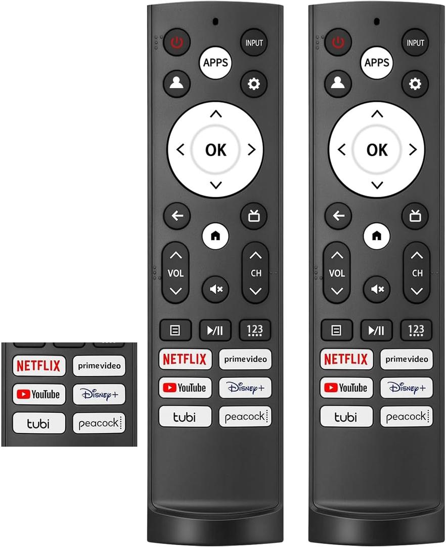 2PCS Replacement Remote Control for Hisense Smart Google TVfor UHD 4K ULED Google TVs,for Mini-LED ULED 4K TV Series