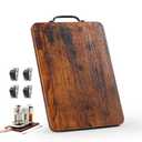 Appliance Slider, Sliding Tray for Coffee Maker, Coffee Pot Slider for Countertop, Kitchen Appliance Rolling Tray with Rubber Wheels (Rustic Brown, Medium - Long (9.5” X 13”))