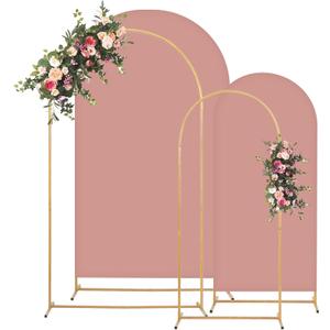 Toolterritary Metal Arch Backdrop Stand and Cover Set, 8FT, 7.2FT Party Backdrop, Easy to Assemble, Backdrop Stand for Parties, Birthday, Baby Shower