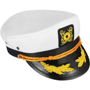 GALPADA Captain Hat Sailor Hat for Men Women: Adjustable Yacht Cap Boat Cap, Nautical Navy Costume Accessories For Cosplay Party