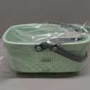 JiatuA Plastic Storage Basket with Handle Portable Shower Caddy Tote Organizer Basket Bin for Bathroom Kitchen Dorm Room Bedroom, Green (Large)