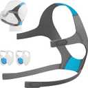 Hecatelly Replacement Headgear Kit for F20 Headgear with Magnetic Clips - Headgear Strap Compatible with AirFit F20/ AirTouch F20 Full Face Masks (1 Headgear+ 4 Clips), Size: Medium
