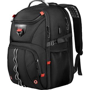 Extra Large Travel Laptop Backpack,18.4 inch XXXL Gaming Backpack, TSA Friendly College Daypack Big Capacity Heavy Duty Business Suitcase Daypack Bag USB Port for Men/Women-Black